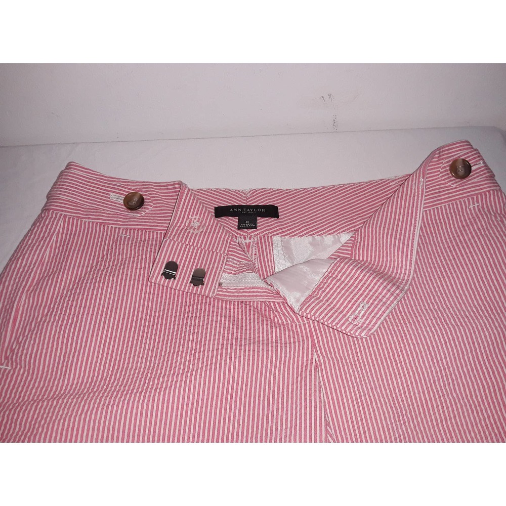 Ann Taylor 00 Striped Seersucker Stretchy Casual Shorts Sz 00 - Picture 4 of 5